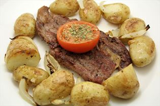 Steak med små kartofler